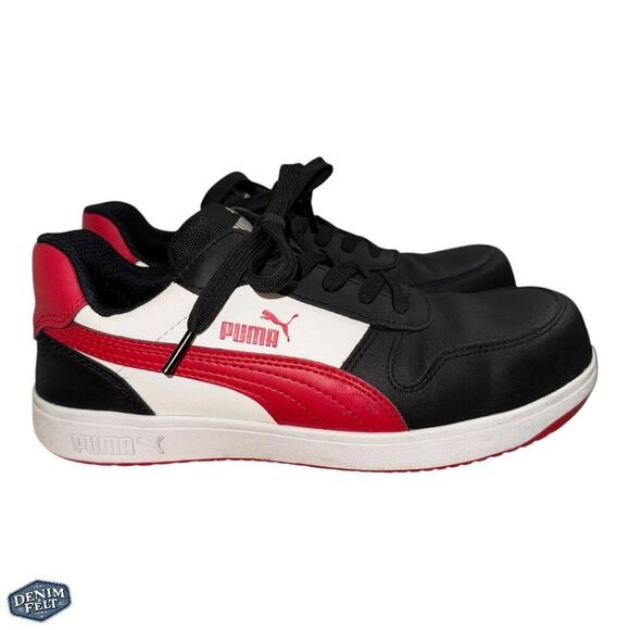 Puma Safety Red/White/Black Frontcourt Low Composite Toe Shoes/Sneakers - Picture 10 of 12